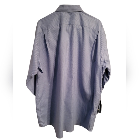 🩷 3/$15 Tommy Hilfiger Men's Blue Striped Shirt, Size XL 17 (32/33), NWOT - Picture 2 of 3